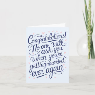 Finally Getting Married Funny Couples Wedding Card