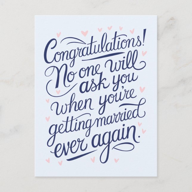 Finally Getting Married Funny Couples Wedding Postcard (Front)