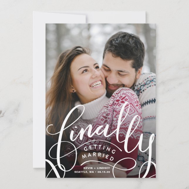 Finally Getting Married Save the Date Card (Front)