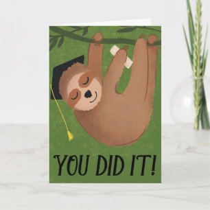 Finally Graduate Sloth Graduation Greeting Card