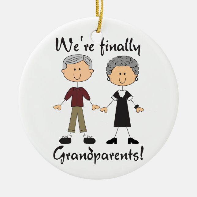 Finally Grandparents Ceramic Ornament (Front)