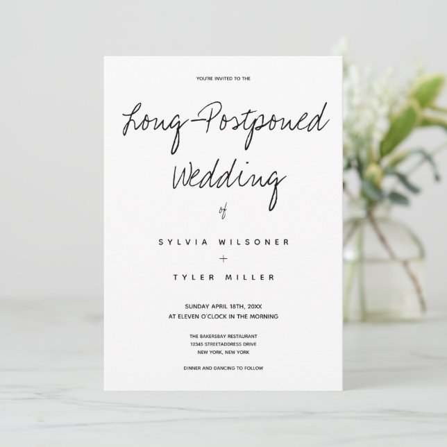 Finally Happening Wedding Typography Minimal (Standing Front)