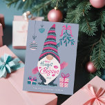 Finally Hugs & Kisses Fun Bright Christmas Gnome Holiday Card<br><div class="desc">Make a merry and bright statement with happy thoughts and a positive outlook this Christmas season with our fun, colourful and sparkling gnomes Christmas collection. Capture the joy of the season with a funny non-traditional Christmas twist. Our Bright cheery colours with neon pinks, bright teals, and fun faux glitter accents...</div>