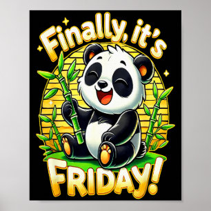 Finally Its Friday - Happy Panda Bamboo Feast Week Poster