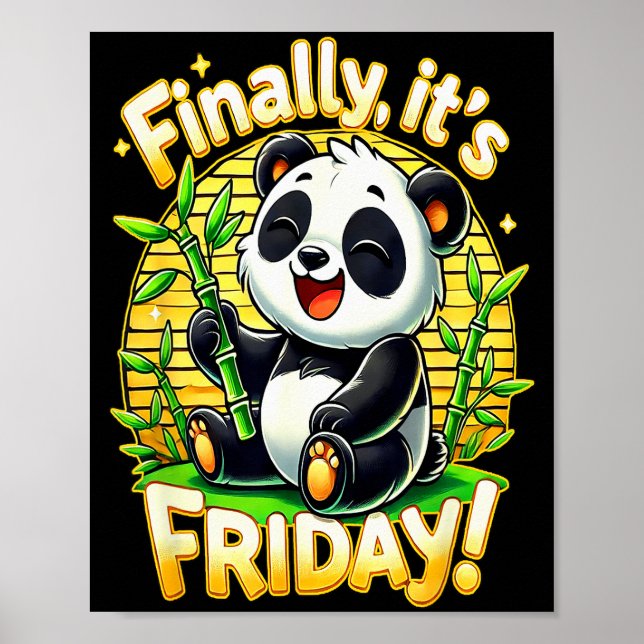 Finally Its Friday - Happy Panda Bamboo Feast Week Poster (Front)