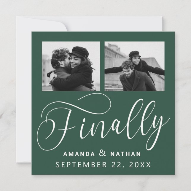 Finally Minimalist Wedding 2 Photo Save the Date (Front)