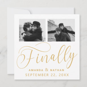 Finally Minimalist Wedding 2 Photo Save the Date