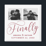 Finally Minimalist Wedding 2 Photo Save the Date Magnet<br><div class="desc">It's been worth the wait and now you're finally ready to send out your save the dates! These minimalist wedding save the date magnets are perfectly simple yet super modern. Easily personalize the design by adding your own photos, names and wedding date. Matching items can be found in the collection....</div>