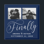 Finally Minimalist Wedding 2 Photo Save the Date Magnet<br><div class="desc">It's been worth the wait and now you're finally ready to send out your save the dates! These minimalist wedding save the date magnets are perfectly simple yet super modern. Easily personalise the design by adding your own photos, names and wedding date. Matching items can be found in the collection....</div>
