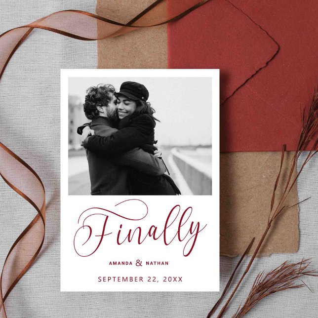 Finally Minimalist Wedding Photo Save the Date (Creator Uploaded)