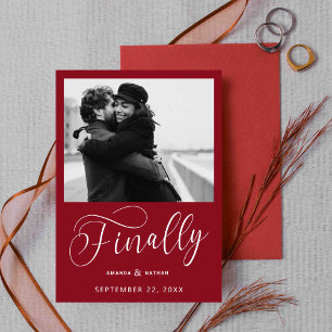 Finally Minimalist Wedding Photo Save the Date