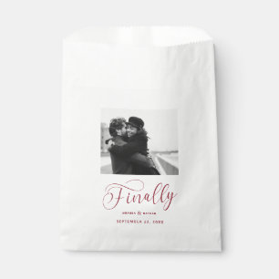 Finally Minimalist Wedding Photo Save the Date Favour Bag