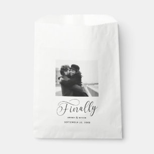 Finally Minimalist Wedding Photo Save the Date Favour Bag