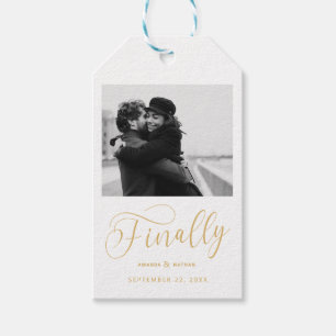 Finally Minimalist Wedding Photo Save the Date Gift Tags