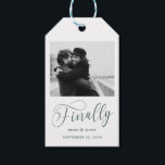Finally Minimalist Wedding Photo Save the Date Gift Tags<br><div class="desc">It's been worth the wait and now you're finally ready to send out your save the dates! These minimalist wedding save the date tags are perfectly simple yet super modern. Easily personalise the design by adding your own photo,  names and date. Matching items can be found in the collection.</div>