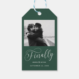 Finally Minimalist Wedding Photo Save the Date Gift Tags