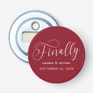 Finally Minimalist Wedding Save the Date Bottle Opener