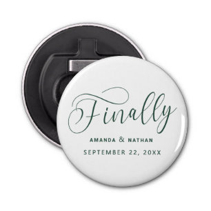Finally Minimalist Wedding Save the Date Bottle Opener