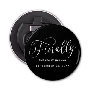 Finally Minimalist Wedding Save the Date Bottle Opener