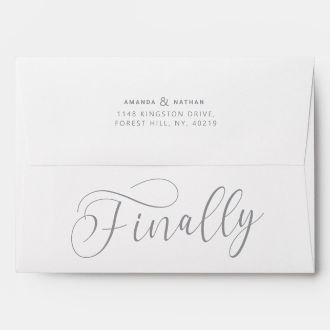 Finally Minimalist Wedding Save the Date Envelope (Back (Top Flap))