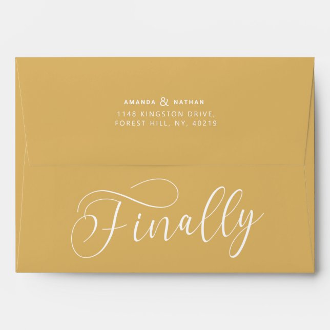 Finally Minimalist Wedding Save the Date Envelope (Back (Top Flap))