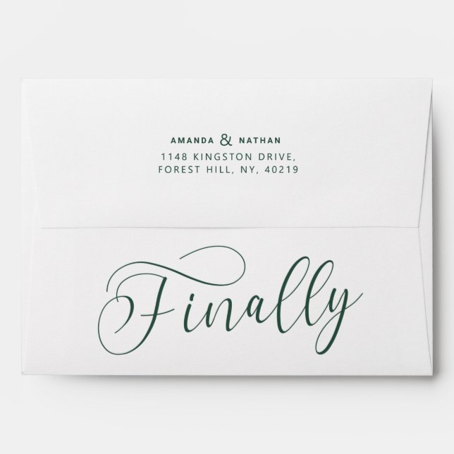 Finally Minimalist Wedding Save the Date Envelope (Back (Top Flap))