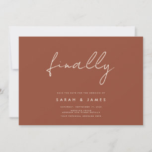 Finally Modern Minimalist Rust Save The Date