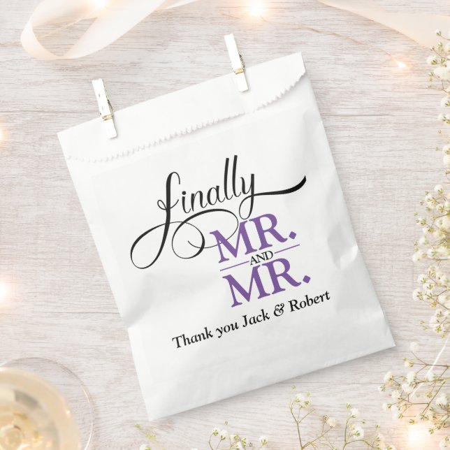 Finally Mr and Mr Wedding Reception Favour Bag (Clipped)
