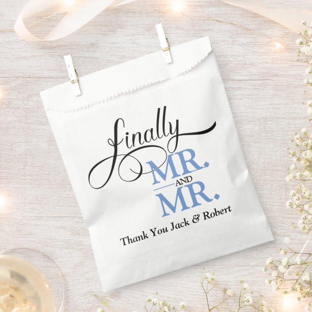 Finally Mr and Mr Wedding Reception  Favour Bag (Clipped)