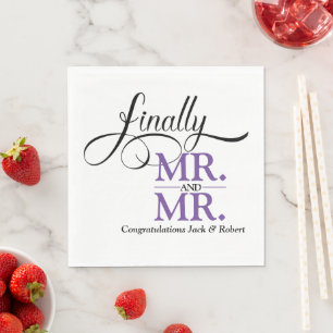 Finally Mr and Mr Wedding Reception Napkins