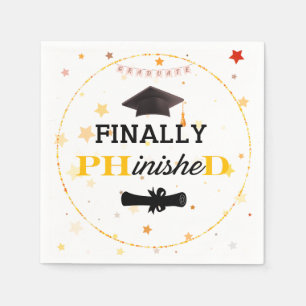 Finally PhinsheD_PhD Graduation Party Decoration Napkin