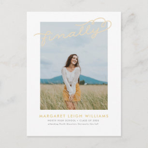 Finally Photo Graduation Announcement Postcard