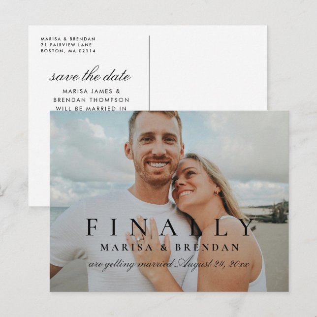 Finally Photo Wedding Save the Date Announcement Postcard (Front/Back)