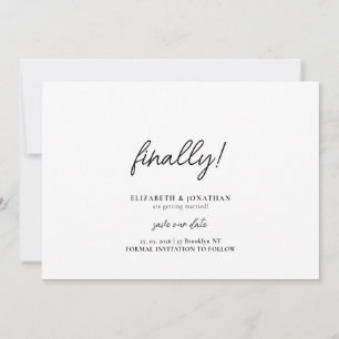Finally Script Minimalist Wedding Save the Date