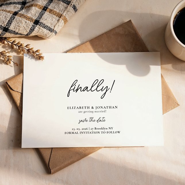 Finally Script Minimalist Wedding Save the Date (Creator Uploaded)