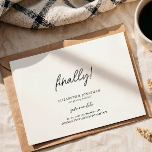 Finally Script Minimalist Wedding Save the Date