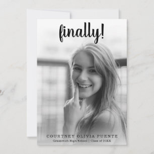 Finally Simple Photo Modern Graduation Announcement