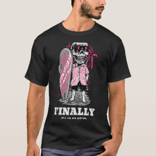 Finally Summer, Cool Skeleton Surfing, Summer Sols T-Shirt