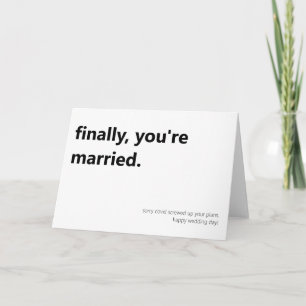 Finally you are married wedding day folded card