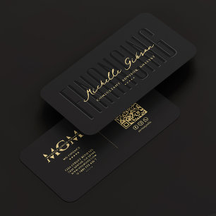 Finance Analyst Consultant Advisor Modern Black  Business Card