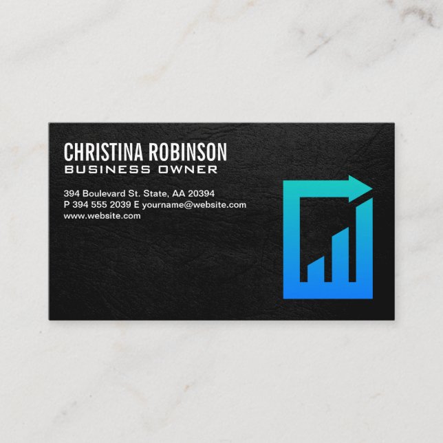 Finance Chart Graph Document Logo  Business Card (Front)