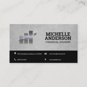 Finance Chart Logo Stocks Standard Style Business Card