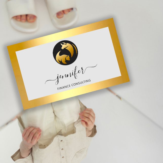 Finance Consulting Broker Accountant Bufalo Bear  Business Card (Finance Consulting Broker Accountant Bufalo Bear Business Card)