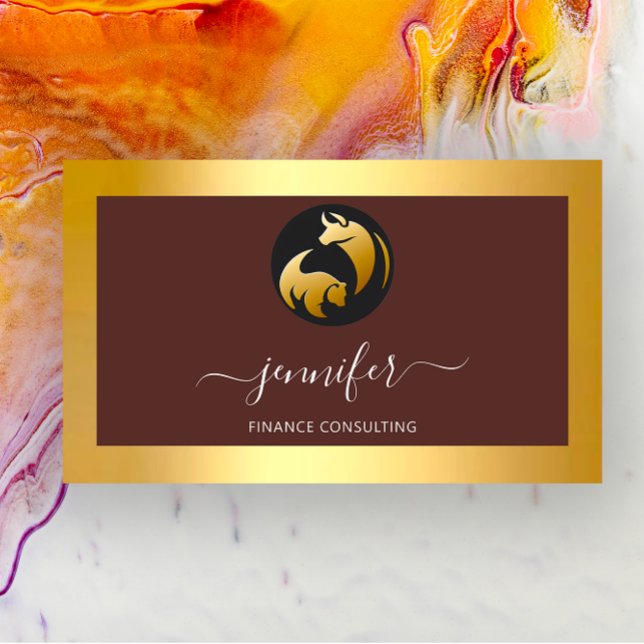 Finance Consulting Broker Stock Bufalo Bear Gold Business Card (Finance Consulting Broker Stock Bufalo Bear Gold Business Card)