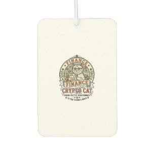 Finance Crypto Cat Finance Crypto Cat Vintage Vect Car Air Freshener