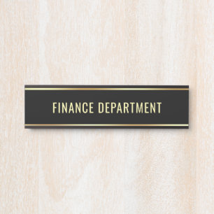 Finance Department Template Changeable Name Text Door Sign
