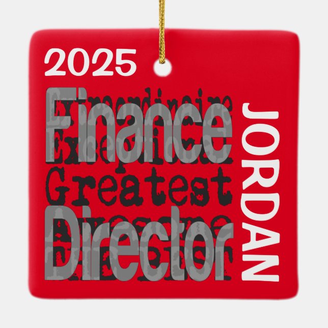 Finance Director Extraordinaire CUSTOM Ceramic Ornament (Back)
