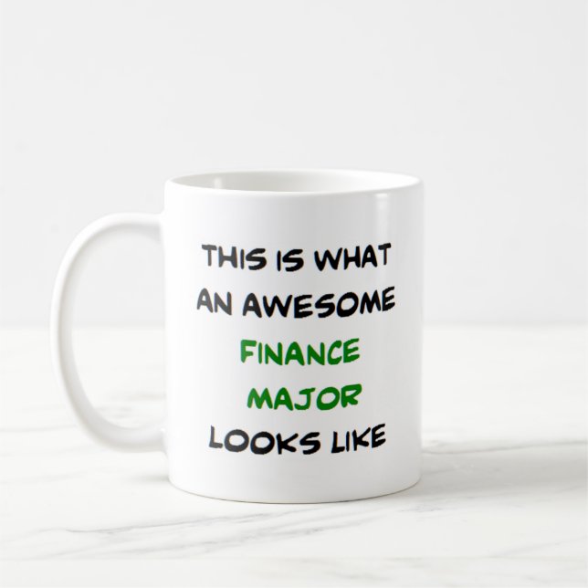finance major, awesome coffee mug (Left)