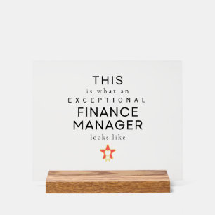 Finance Manager Professional Office Acrylic Sign