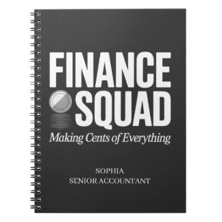 Finance Squad Custom Name Funny Office Humor  Notebook